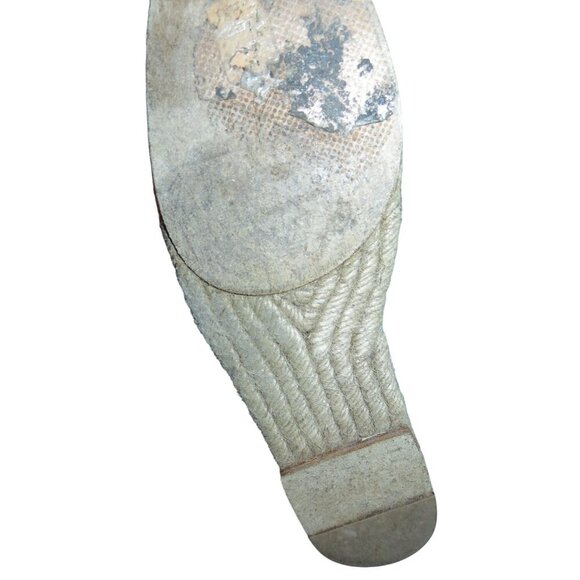 Giuseppe Zanotti Silver Metallic Italian Leather Studded Adorned  Espadrilles 7 - Picture 8 of 10